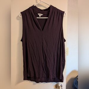 EUC Reitmans Sleeveless V-neck Top - Large - Eggplant